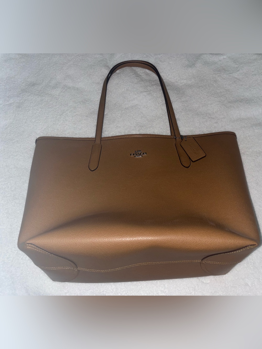 Coach Tan Pebble Leather Tote